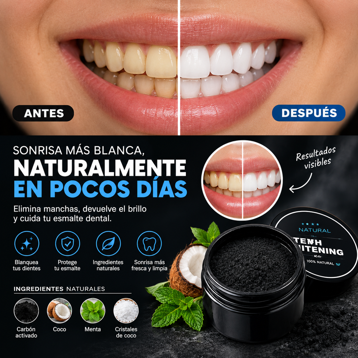 Blanqueador De Dientes Carbon